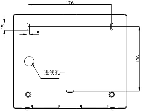 轉(zhuǎn)換開關(guān)采用壁掛式安裝，安裝孔位置和安裝孔距